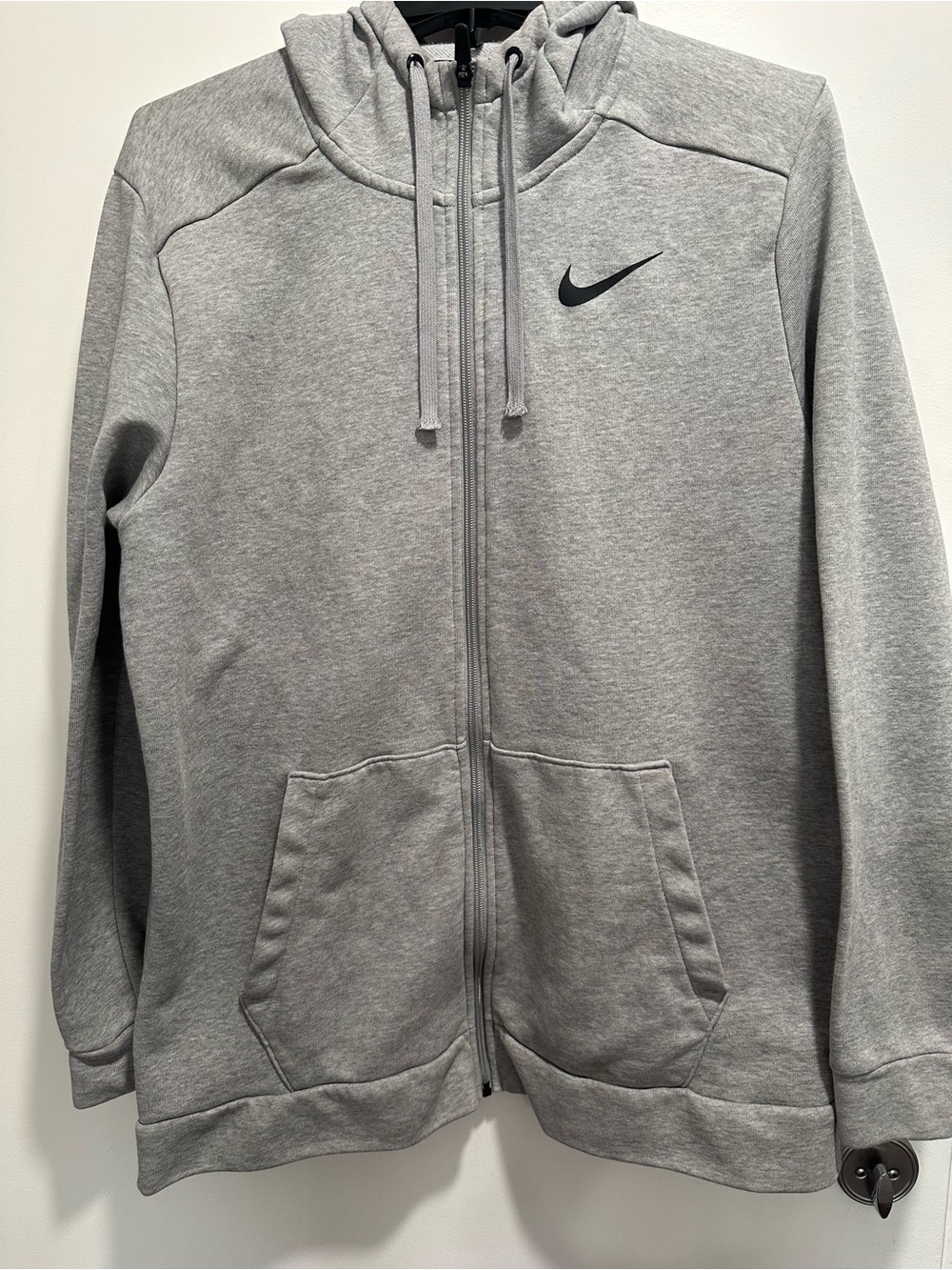 Nike Men’s Light Grey Full-Zip Hooded Sweatshirt